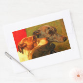 VICTORIAANS MINIATURE DOG PORTRAITS Greyhounds Rechthoekige Sticker (Envelop)