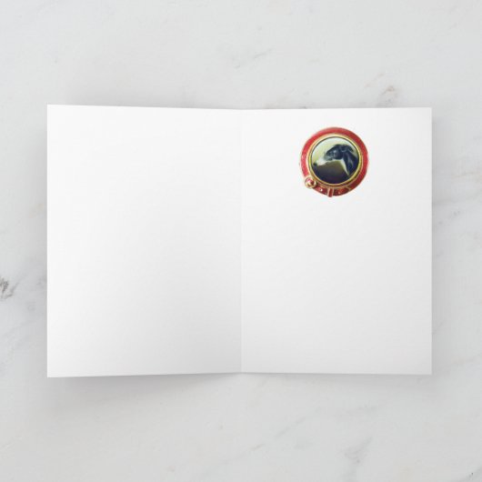 VICTORIAANS MINIATURE DOG PORTRAITS Irish Greyhoun Feestdagen Kaart (Binnen)