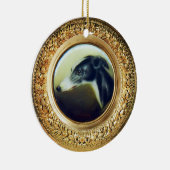 VICTORIAANS MINIATURE DOG PORTRAITS Irish Greyhoun Keramisch Ornament (Rechts)