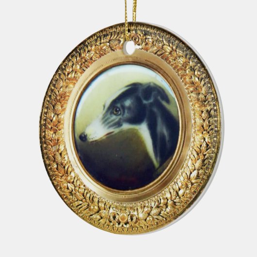 VICTORIAANS MINIATURE DOG PORTRAITS Irish Greyhoun Keramisch Ornament (Links)
