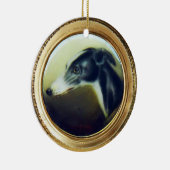 Victoriaans MINIATURE DOG PORTRAITS Irish Greyhoun Keramisch Ornament (Rechts)