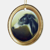 Victoriaans MINIATURE DOG PORTRAITS Irish Greyhoun Keramisch Ornament (Links)