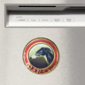 VICTORIAANS MINIATURE DOG PORTRAITS Irish Greyhoun Magneet (Insitu (Vaatwasser))