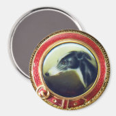 VICTORIAANS MINIATURE DOG PORTRAITS Irish Greyhoun Magneet (Voorkant / Achterkant)