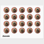VICTORIAANS MINIATURE DOG PORTRAITS Pincher Ronde Sticker (Vel)
