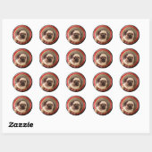 VICTORIAANS MINIATURE DOG PORTRAITS PUT RONDE STICKER (Vel)