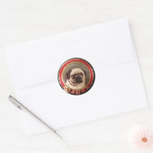 VICTORIAANS MINIATURE DOG PORTRAITS PUT RONDE STICKER (Envelop)