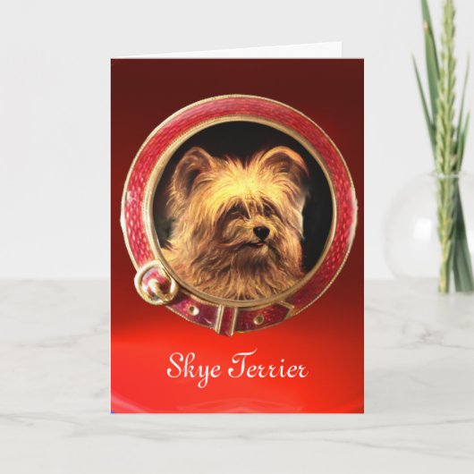 VICTORIAANS MINIATURE DOG PORTRAITS Skye Terrier Feestdagen Kaart (Voorkant)