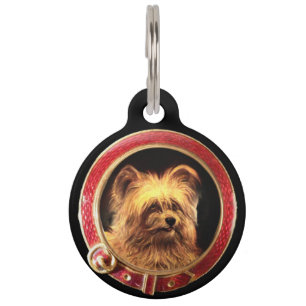 VICTORIAANS MINIATURE DOG PORTRAITS Skye Terrier Huisdierpenning