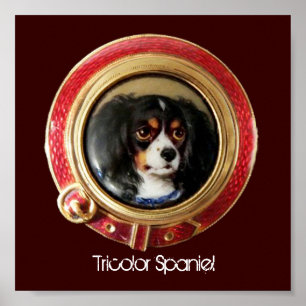 VICTORIAANS MINIATURE DOG PORTRAITS Tricolor Spani Poster