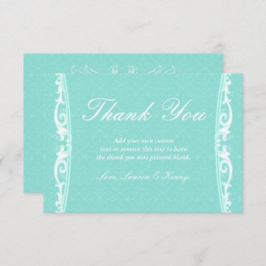 Victoriaans Mint Dank u kaarten (Voorkant / Achterkant)