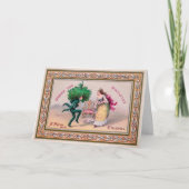 Victoriaans Mistletoe Holiday Kaart (Voorkant)