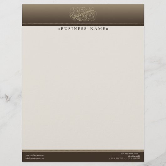 Victoriaans Mocha Gepersonaliseerd Letterhead Briefhoofd Sjabloon (Voorkant)