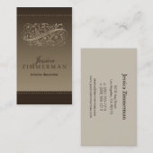 Victoriaans Mocha Visitekaartje (Voorkant / Achterkant)