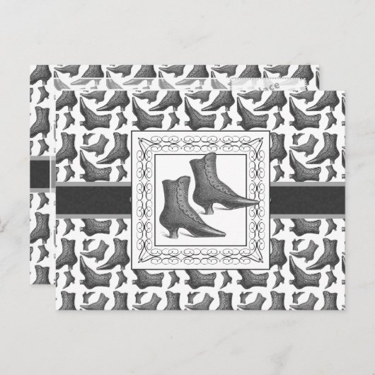  Victoriaans Mode Boots Elegant Patroon Briefkaart