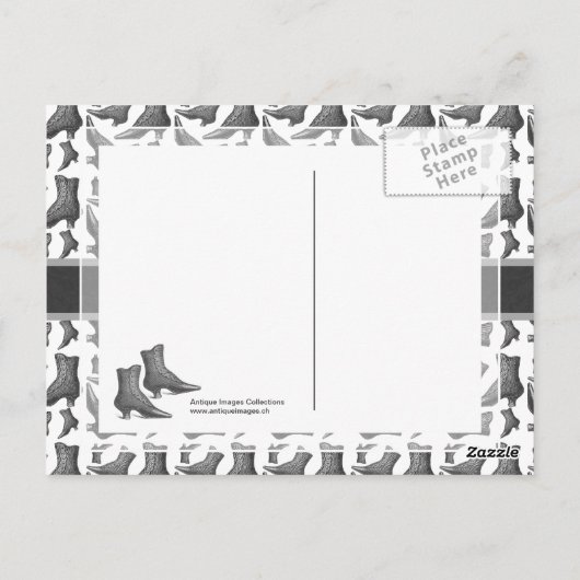  Victoriaans Mode Boots Elegant Patroon Briefkaart (Achterkant)