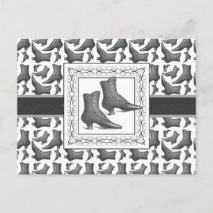  Victoriaans Mode Boots Elegant Patroon Briefkaart