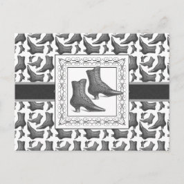 Victoriaans Mode Boots Elegant Patroon Briefkaart