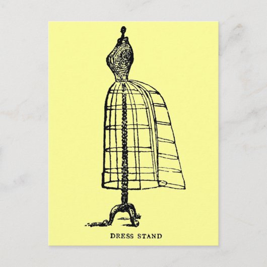 Victoriaans Mode Bustle Wire Dress Form Briefkaart (Voorkant)