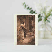 Victoriaans Mode, Cherub Helper, stijl Briefkaart (Staand voorkant)