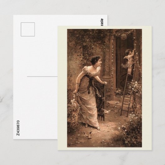 Victoriaans Mode, Cherub Helper, stijl Briefkaart (Voorkant / Achterkant)