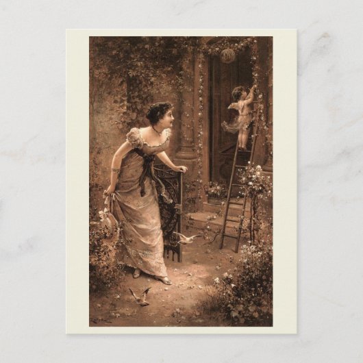Victoriaans Mode, Cherub Helper, stijl Briefkaart (Voorkant)