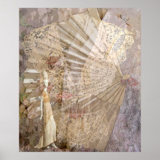 Victoriaans Mode en kant Poster