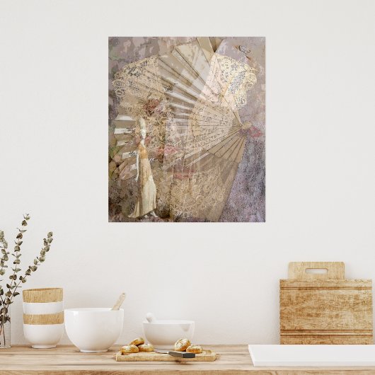 Victoriaans Mode en kant Poster (Keuken)