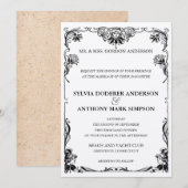 Victoriaans Mode huwelijksuitnodiging Kaart (Voorkant / Achterkant)
