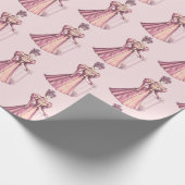  Victoriaans Mode Roze dress Blush Cadeaupapier (Hoek)