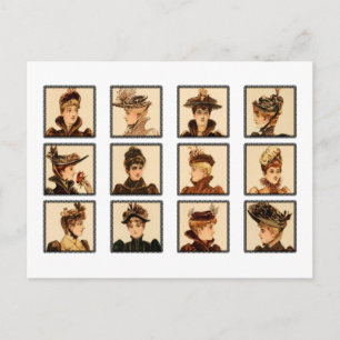 Victoriaans Mode voor dames Briefkaart