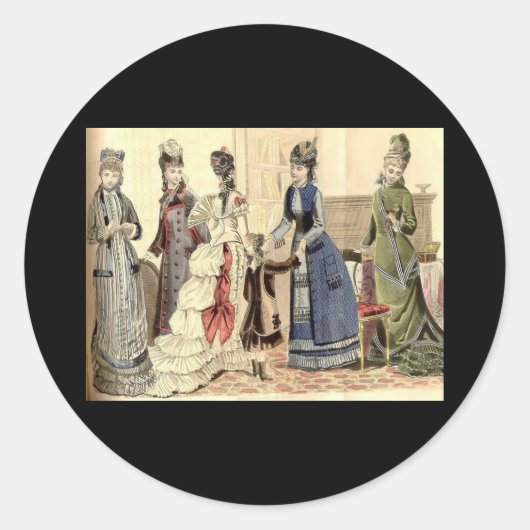 Victoriaans Mode vrouwen Ronde Sticker (Voorkant)