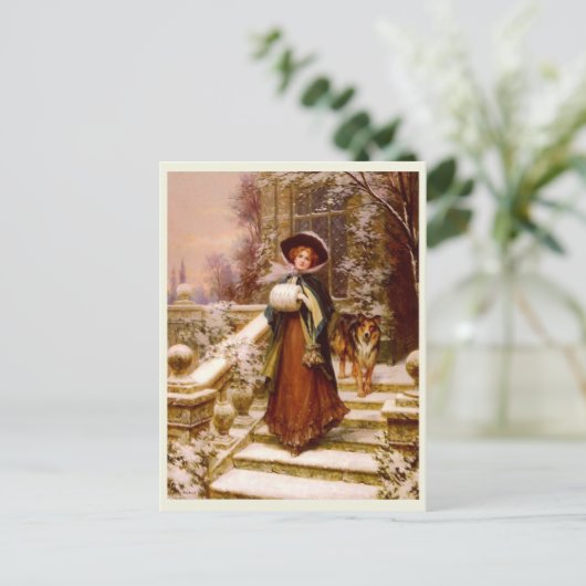Victoriaans Mode, WinterRoyaliteit Briefkaart (Staand voorkant)