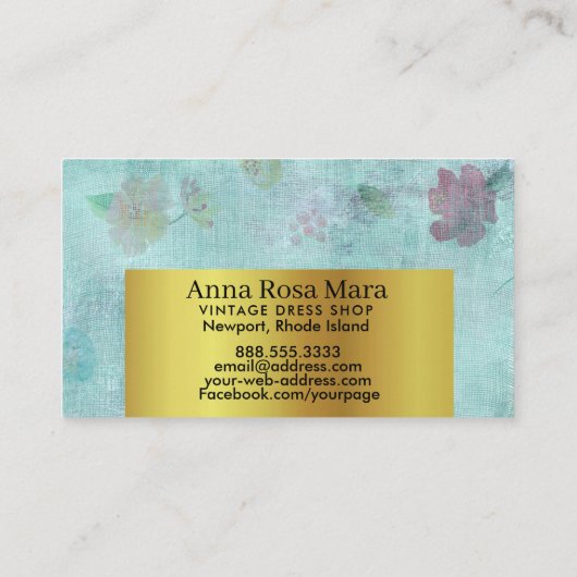 *~*  Victoriaans moderne grunge bloem Visitekaartje (Achterkant)
