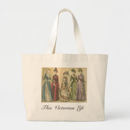 Victoriaans modes, april 1890 grote tote bag