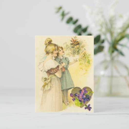 Victoriaans moeder en dochter Moederdag Kaart (Staand voorkant)