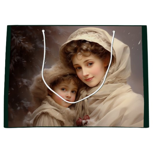 Victoriaans moeder en kind groot cadeauzakje (Voorkant)