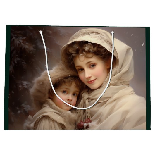 Victoriaans moeder en kind groot cadeauzakje (Achterkant)