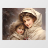 Victoriaans moeder en kind raamsticker (Vel)