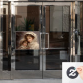 Victoriaans moeder en kind raamsticker (Kantoordeur)