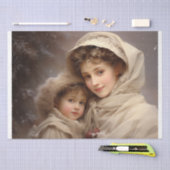 Victoriaans moeder en kind tissuepapier (Craft)