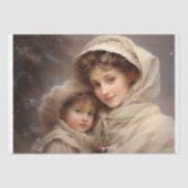 Victoriaans moeder en kind tissuepapier (Voorkant)