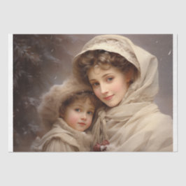 Victoriaans moeder en kind tissuepapier