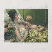 Victoriaans moeder en nieuwe baby Moederdag Kaart (Voorkant)