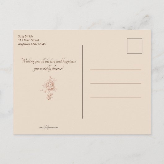 Victoriaans moeder en zoon, voorzitter feestdagenkaart (Achterkant)