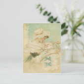 Victoriaans Moeder Holding Kind Moederdag Kaart (Staand voorkant)