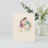 Victoriaans moeder in Ermine met dochter Feestdagenkaart (Staand voorkant)