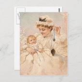 Victoriaans moeder met kind Moederdag Kaart (Voorkant / Achterkant)