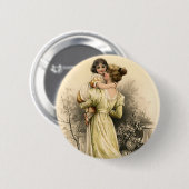  Victoriaans moeder Toddler Girl Ronde Button 5,7 Cm (Voorkant /achterkant)