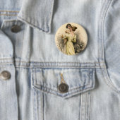  Victoriaans moeder Toddler Girl Ronde Button 5,7 Cm (In situ)